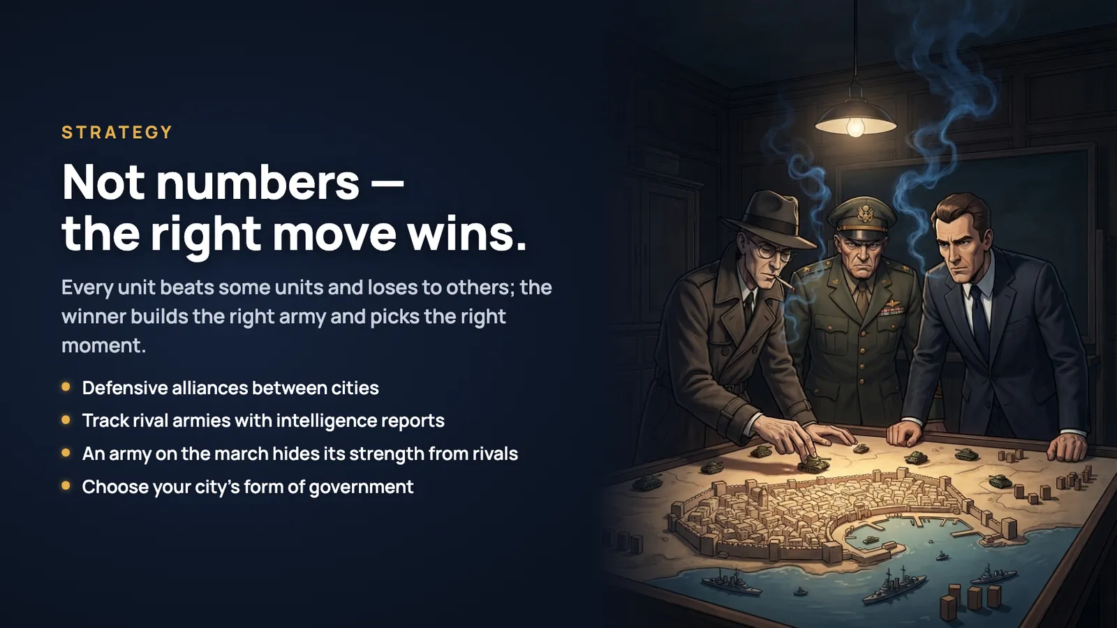 Strategy: Not numbers — the right move wins.